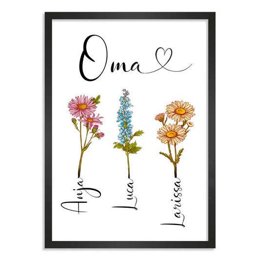 Personalisiertes Poster "Geburtsblume"