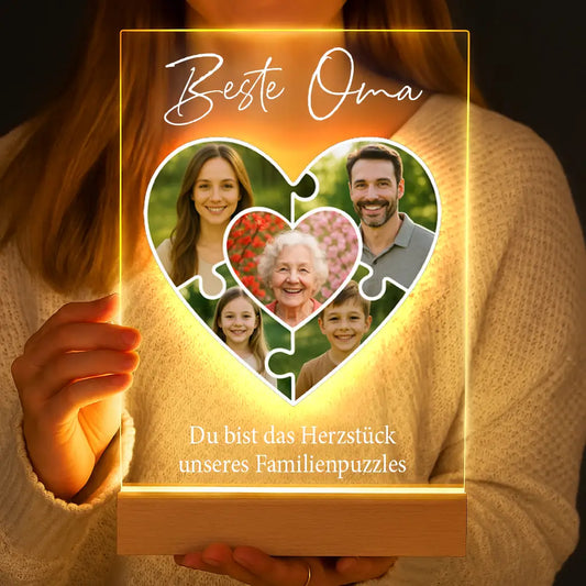Personalisierte LED-Lampe aus Acrylglas "Das Puzzleteil, dass uns zusammenhält #1"