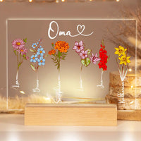 Personalisiertes Bild auf Acrylglas "Geburtsblume"