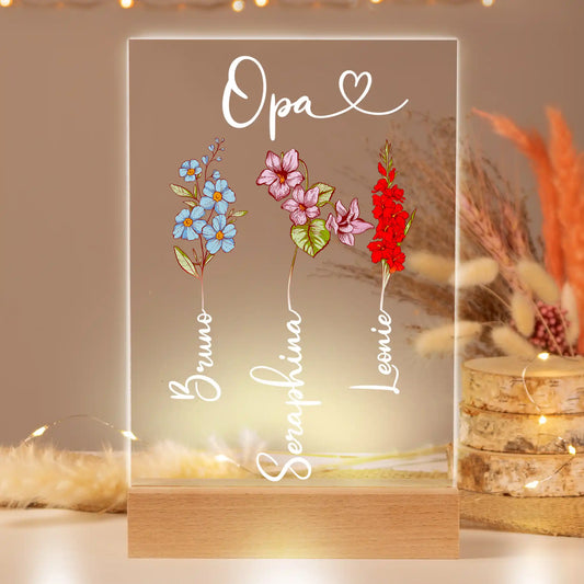 Personalisiertes Bild auf Acrylglas "Geburtsblume"