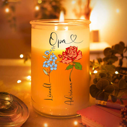 Personalisierte Duftkerze "Geburtsblume"