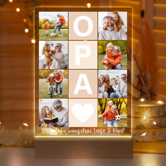 Personalisierte LED-Lampe aus Acrylglas "Fotocollage #4"