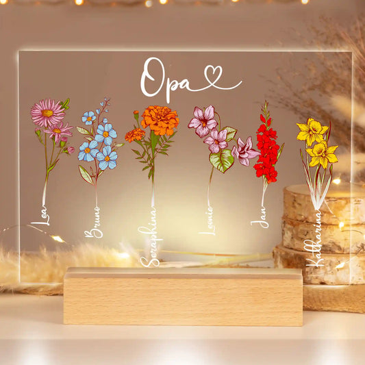 Personalisiertes Bild auf Acrylglas "Geburtsblume"