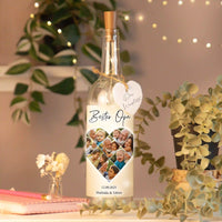 Personalisierte Lichterflasche "Fotocollage #5 Herz"