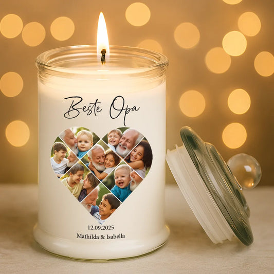 Personalisierte Duftkerze "Fotocollage #5 Herz"