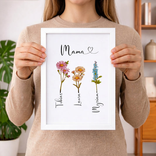 Personalisiertes Poster "Geburtsblume"