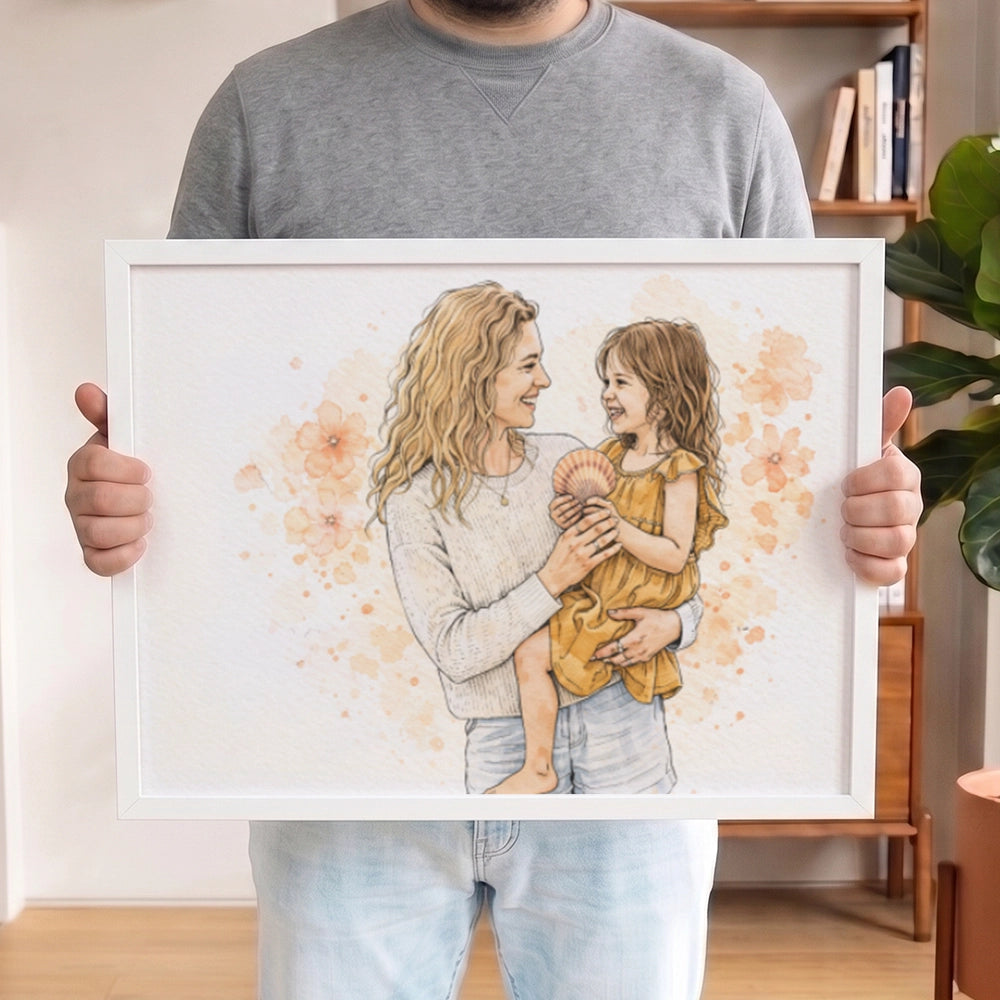Personalisiertes Wandbild Portrait "Mama" | diverse Stile