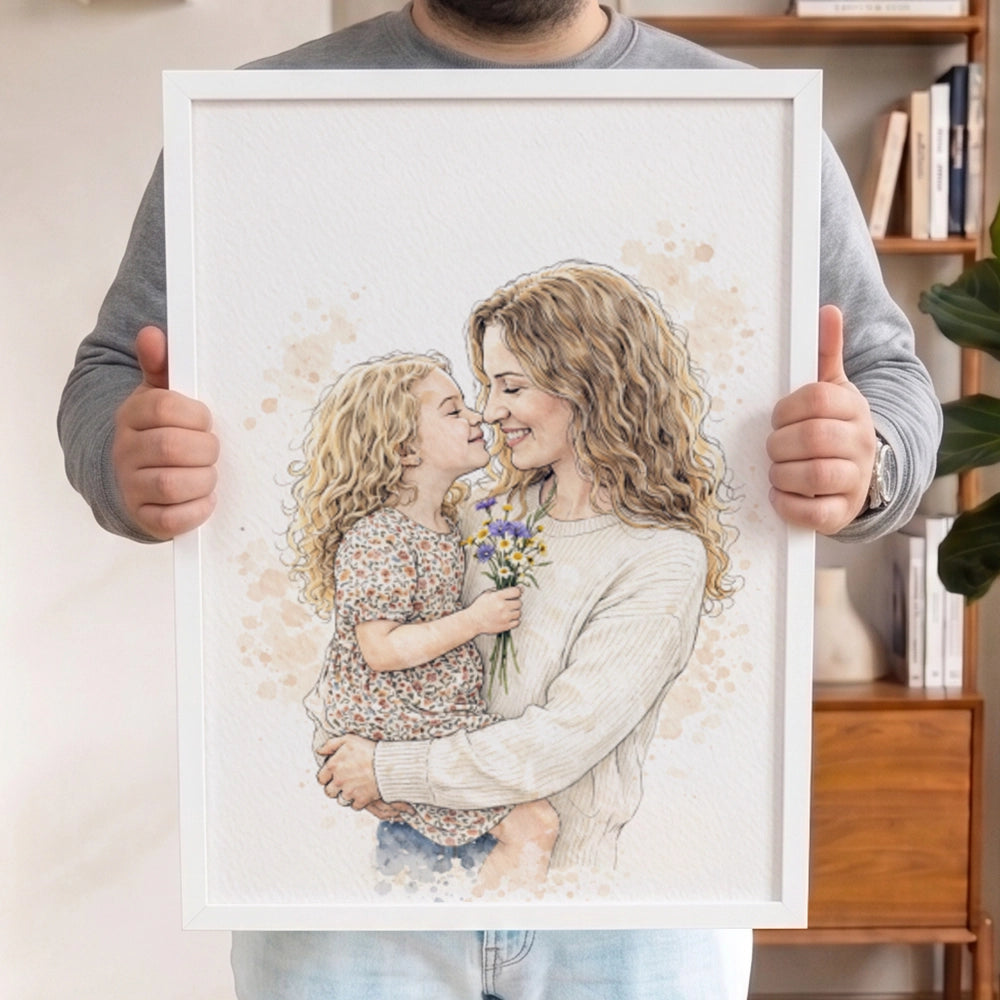 Personalisiertes Wandbild Portrait "Mama" | diverse Stile