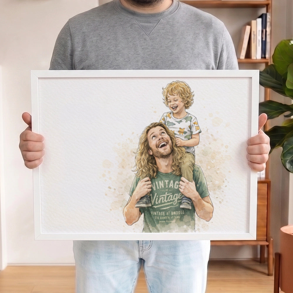 Personalisiertes Wandbild Portrait "Papa" | diverse Stile