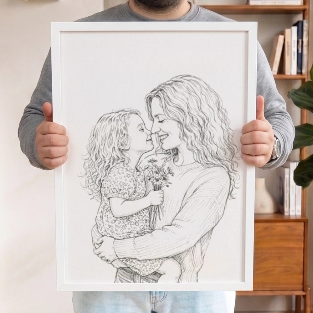 Personalisiertes Wandbild Portrait "Mama" | diverse Stile
