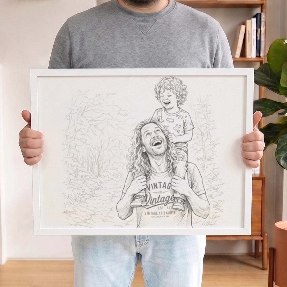 Personalisiertes Wandbild Portrait "Papa" | diverse Stile