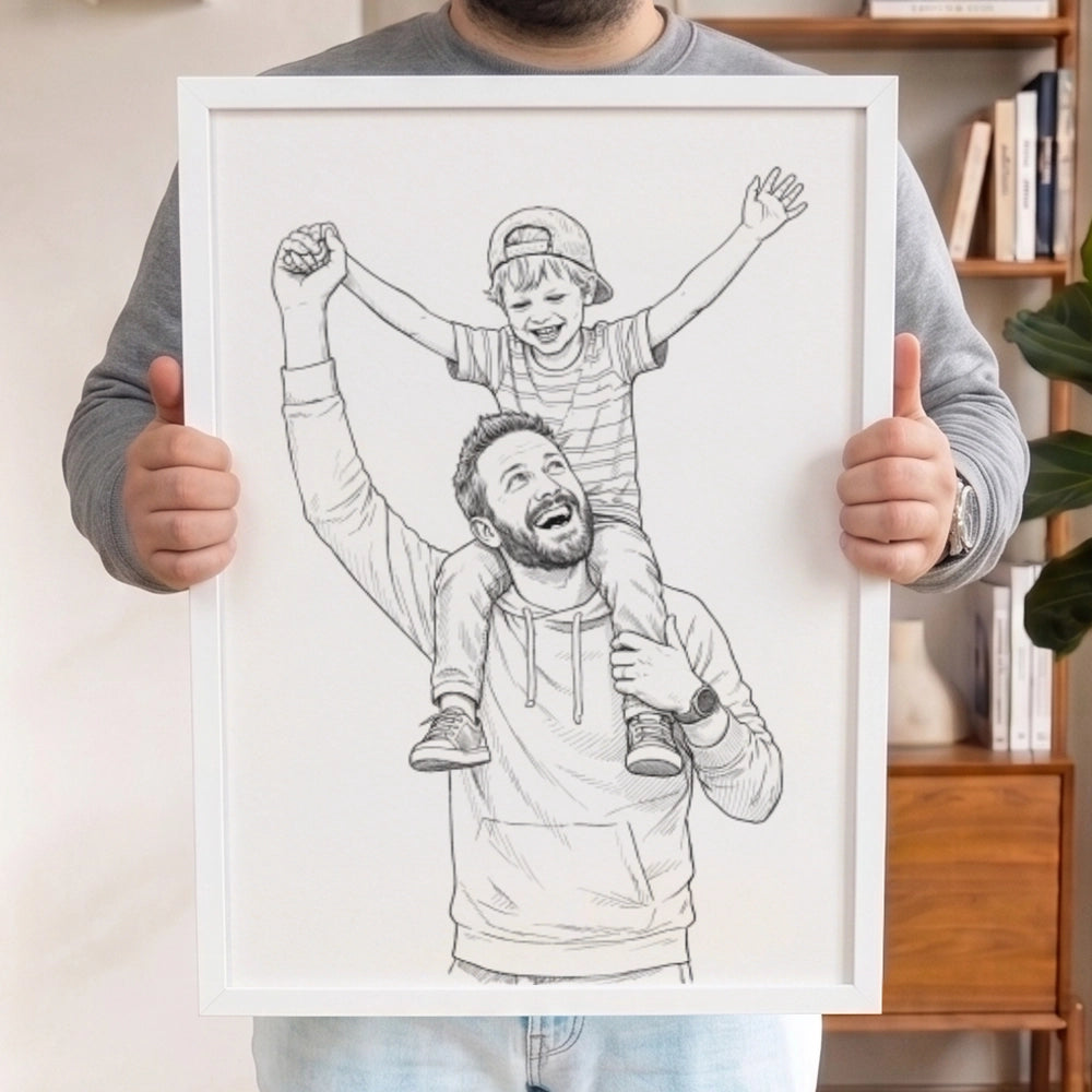 Personalisiertes Wandbild Portrait "Papa" | diverse Stile