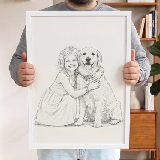 Personalisiertes Wandbild "Bleistift-Zeichnung"