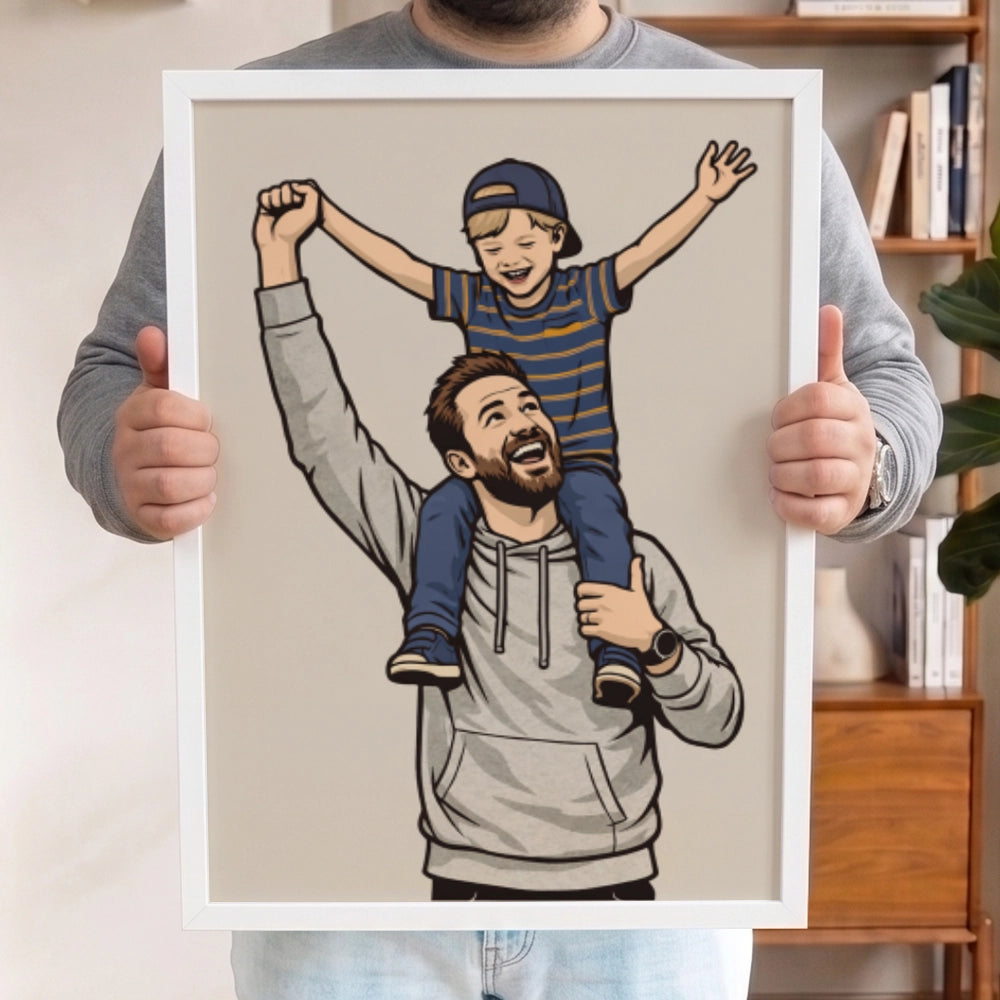 Personalisiertes Wandbild Portrait "Papa" | diverse Stile