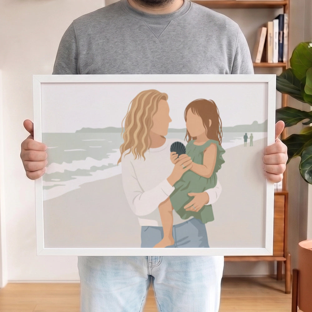 Personalisiertes Wandbild Portrait "Mama" | diverse Stile