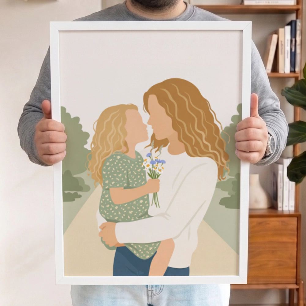 Personalisiertes Wandbild Portrait "Mama" | diverse Stile