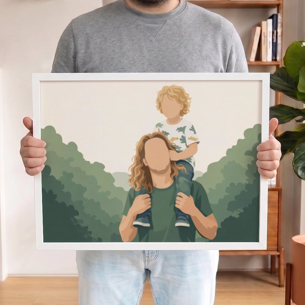Personalisiertes Wandbild Portrait "Papa" | diverse Stile