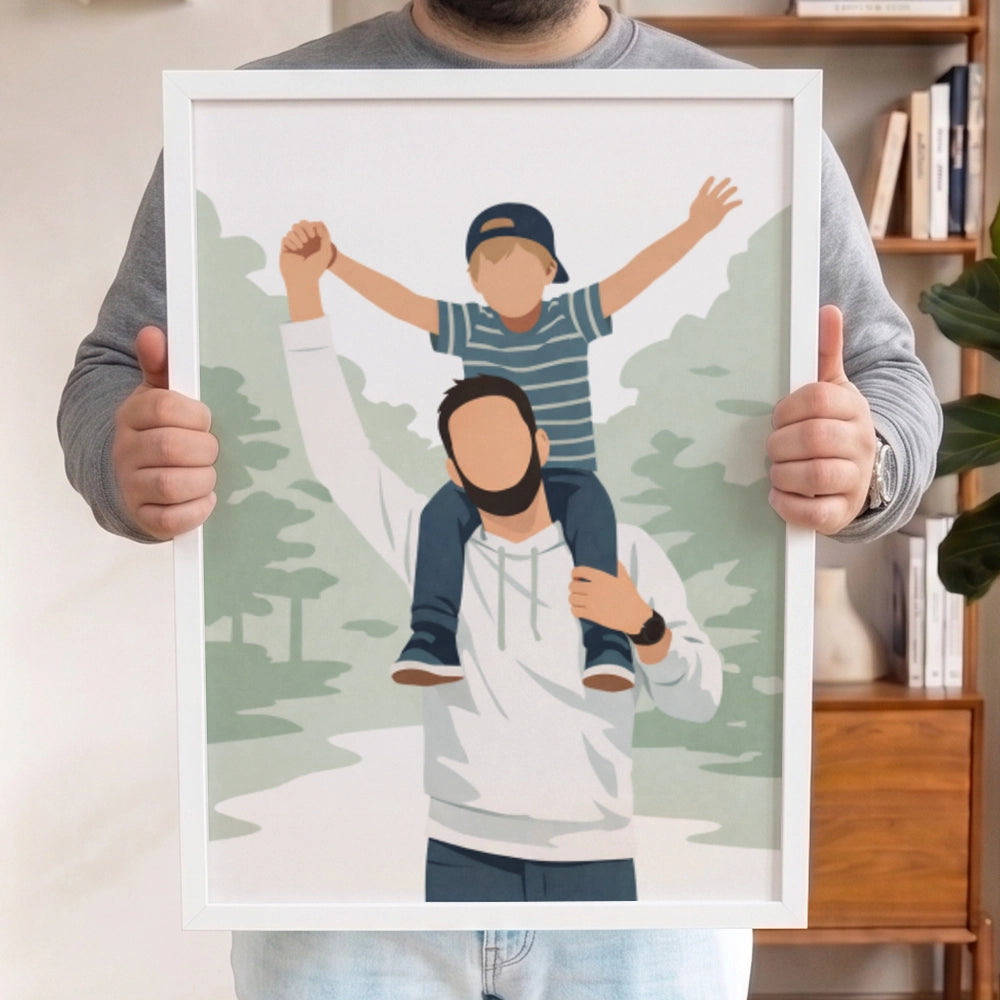 Personalisiertes Wandbild Portrait "Papa" | diverse Stile