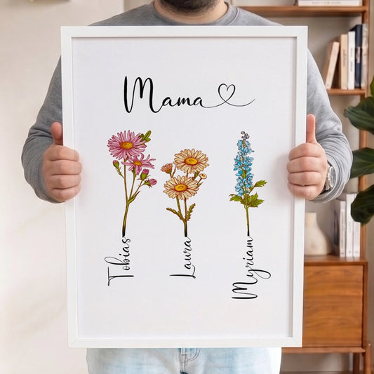 Personalisiertes Wandbild "Geburtsblume"
