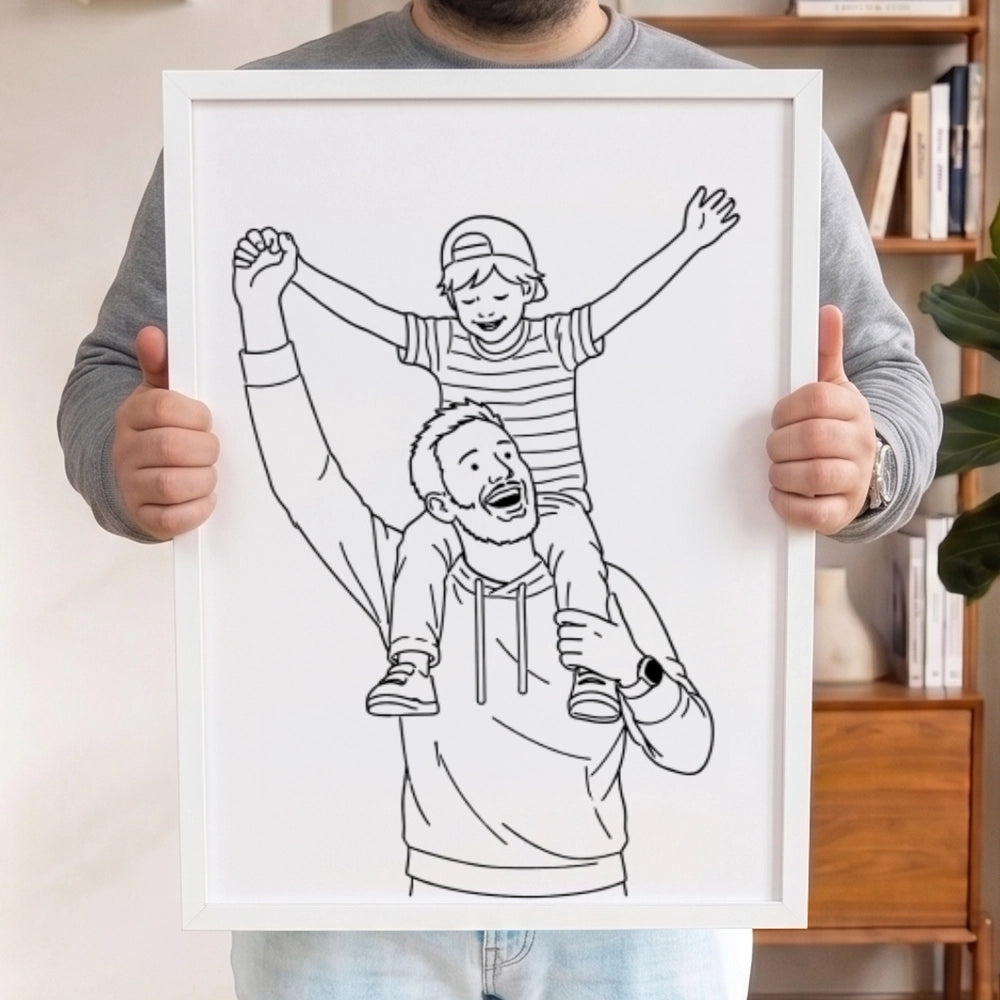 Personalisiertes Wandbild Portrait "Papa" | diverse Stile