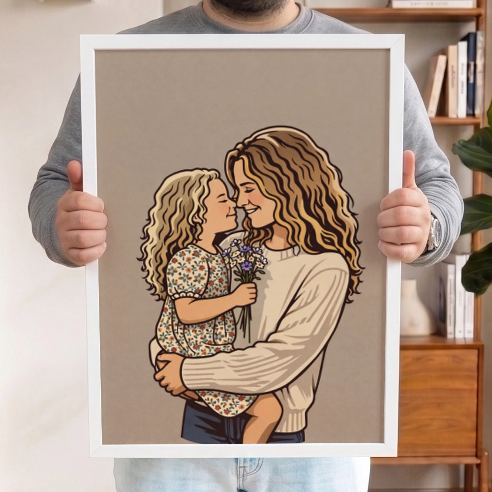 Personalisiertes Wandbild Portrait "Mama" | diverse Stile