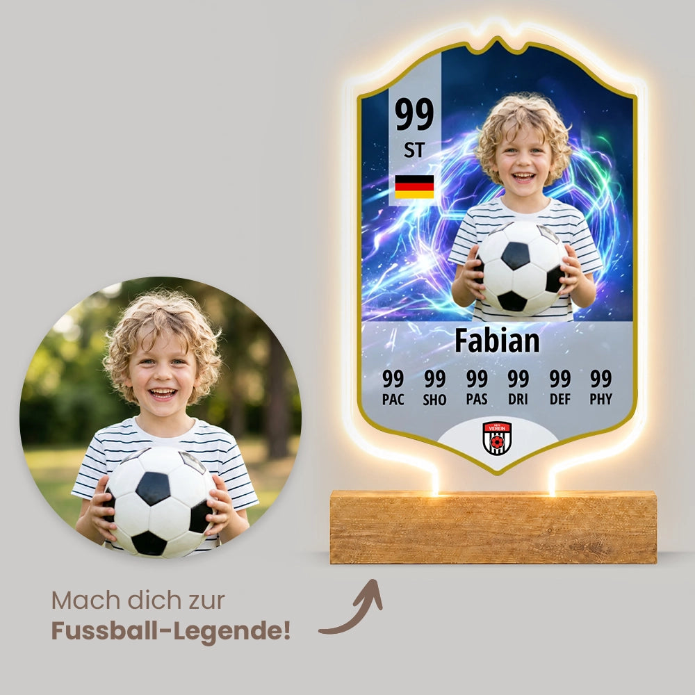 Verein Kinder Fußball ID Card - Personalisierte LED-Lampe