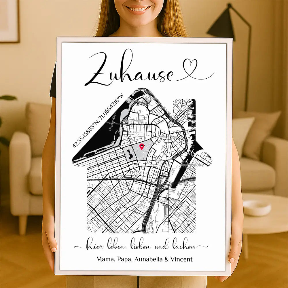 Personalisiertes Wandbild "Unser Zuhause"