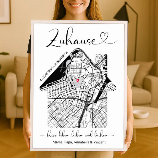 Personalisiertes Wandbild "Unser Zuhause"