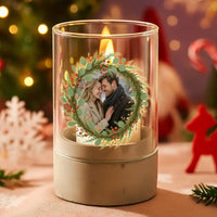 Personalisiertes Windlicht "Weihnachtskranz"