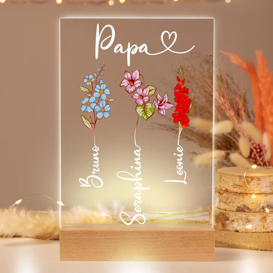 Personalisiertes Bild auf Acrylglas "Geburtsblume"