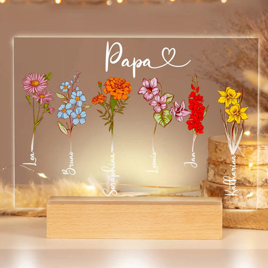 Personalisiertes Bild auf Acrylglas "Geburtsblume"