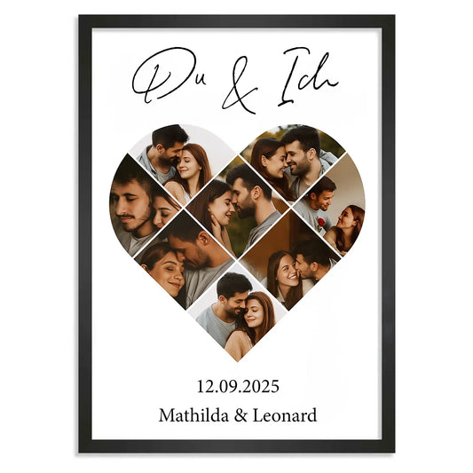 Personalisiertes Poster "Fotocollage #5 Herz"