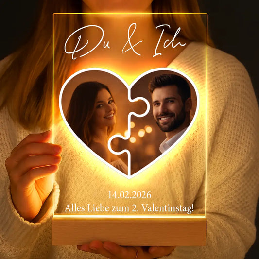Personalisierte LED-Lampe aus Acrylglas "Das Puzzleteil, dass uns zusammenhält #1"