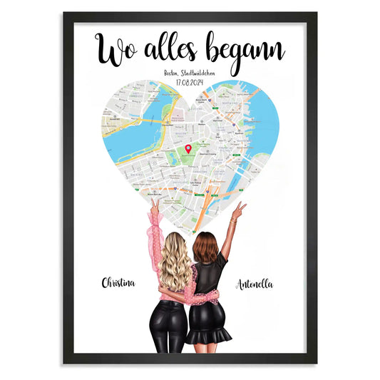 Personalisiertes Poster "Wo unsere Freundschaft begann"