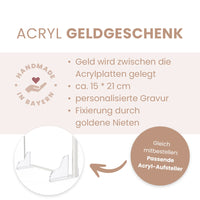 Geldgeschenk: Acrylglas Wunscherfüller "Auto" zur Hochzeit