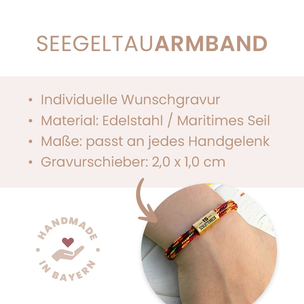 DEUTSCHLAND Segeltau Armband  für Kinder & Erwachsene (nur Bild)