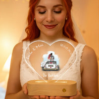 Personalisierte Herz-LED-Lampe aus Acrylglas "Brautpaar #1"