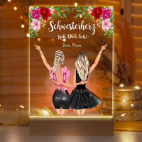 Personalisierte LED-Lampe aus Acrylglas "Auf uns!"