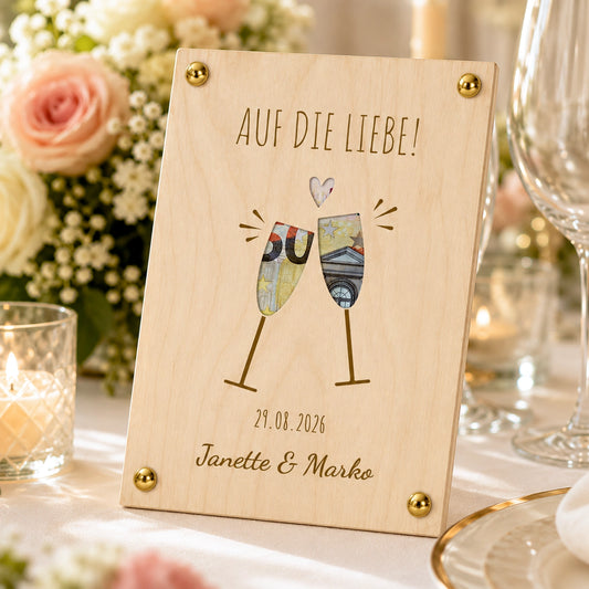 Geldgeschenk: Personalisierbarer Wunscherfüller "Sektgläser" zur Hochzeit
