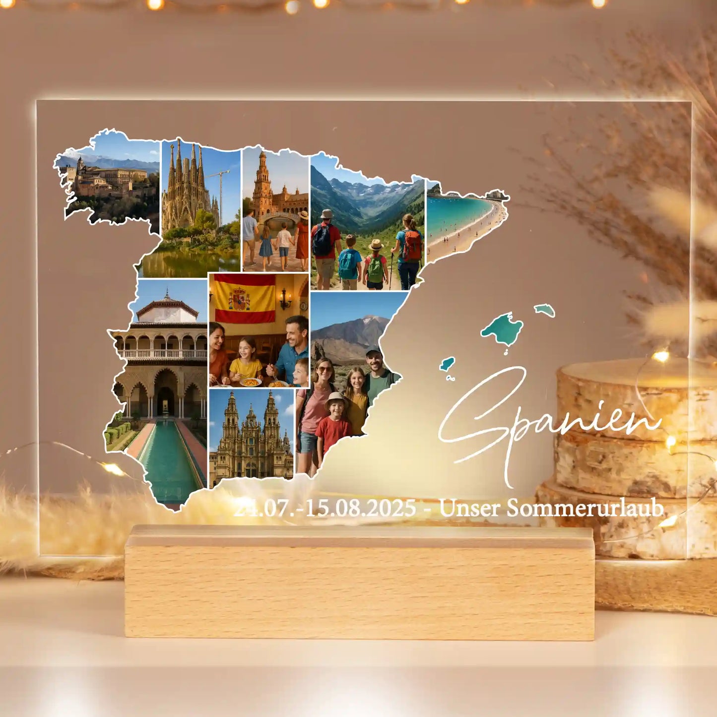 Personalisiertes Bild auf Acrylglas "Unser Urlaub"