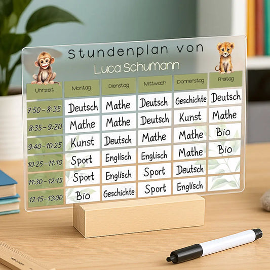 Personalisierter Stundenplan auf Acrylglas "Mein Stundenplan"