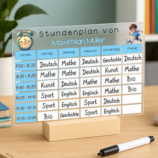 Personalisierter Stundenplan auf Acrylglas "Mein Stundenplan"