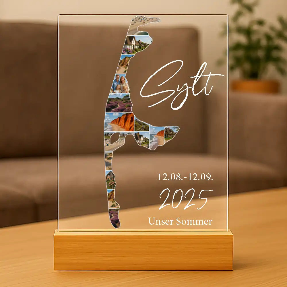 Personalisiertes Bild auf Acrylglas "Unser Urlaub"