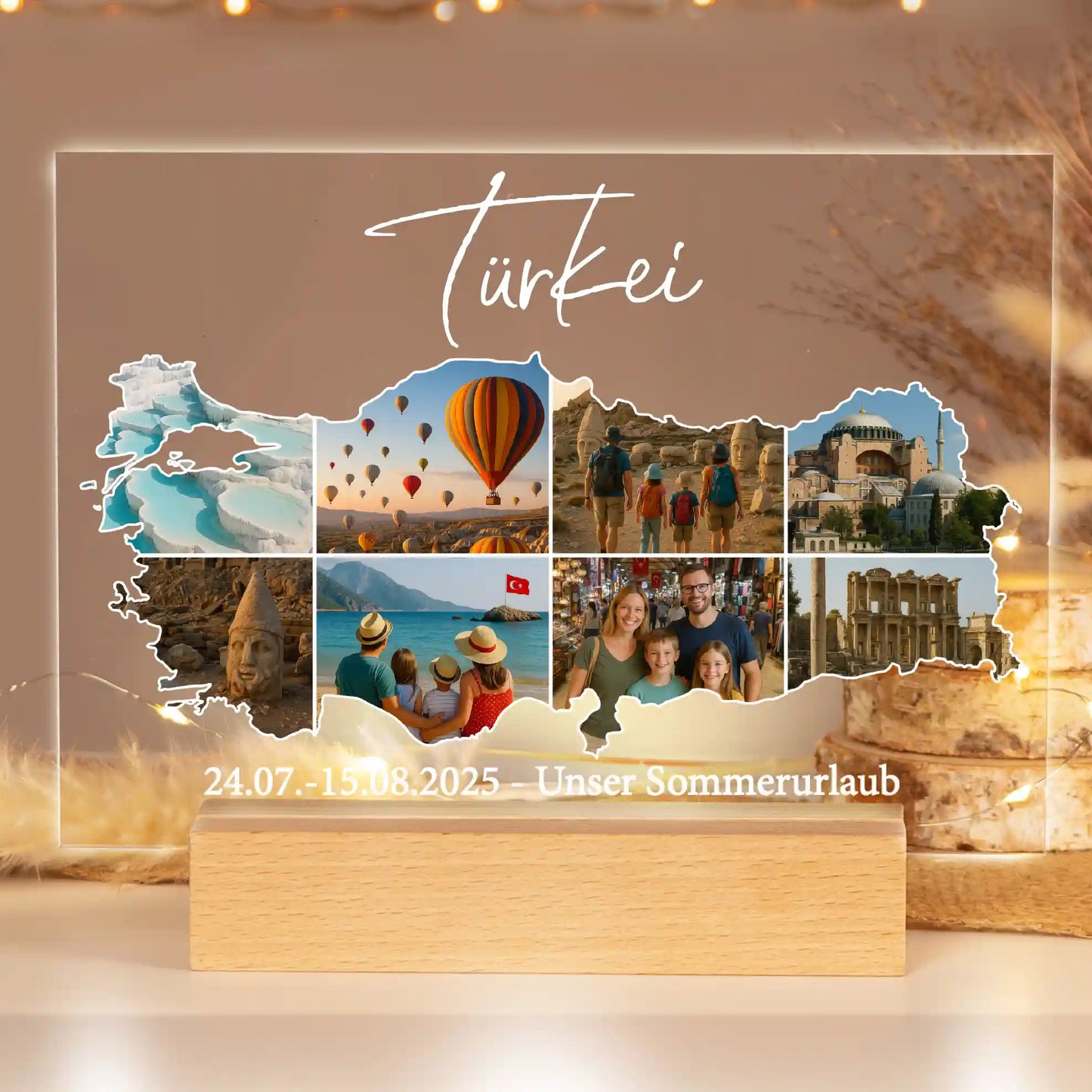 Personalisiertes Bild auf Acrylglas "Unser Urlaub"