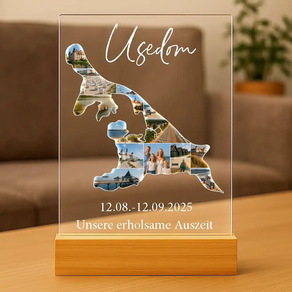 Personalisiertes Bild auf Acrylglas "Unser Urlaub"