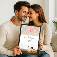 Personalisiertes Poster "Wo alles begann #3" | Deine Stadt - Deine Karte - Deine Liebe