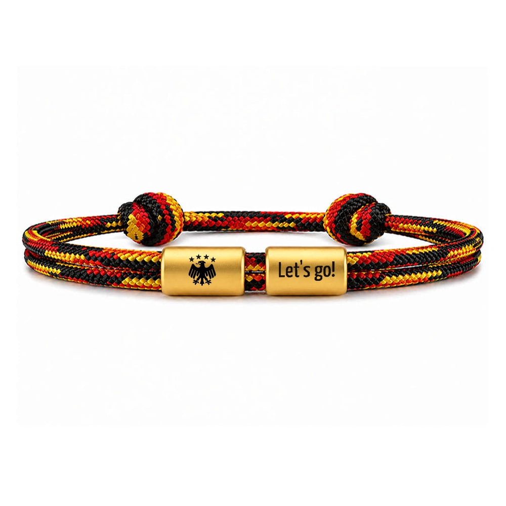DEUTSCHLAND Segeltau Armband  mit 2 Gravuren (Bild & Text)