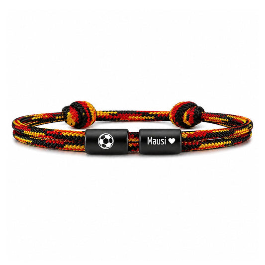 DEUTSCHLAND Segeltau Armband  mit 2 Gravuren (Bild & Text)
