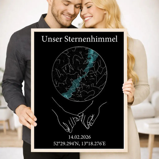 Personalisiertes Wandbild "Unser Sternenhimmel" | Unser Ort - Unser Datum - Unsere Sternenkarte