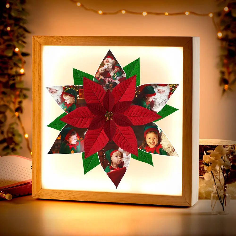 Beleuchteter Bilderrahmen inkl. personalisiertem Bild "Fotocollage #7 Blume"